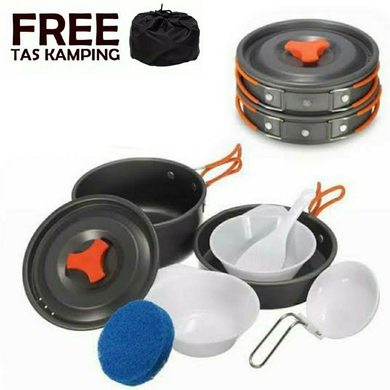 [BISA COD] Alat Masak Panci &amp; Kompor Mawar Kemping Gunung. Camping Stove &amp; Cooking Set Outdoor