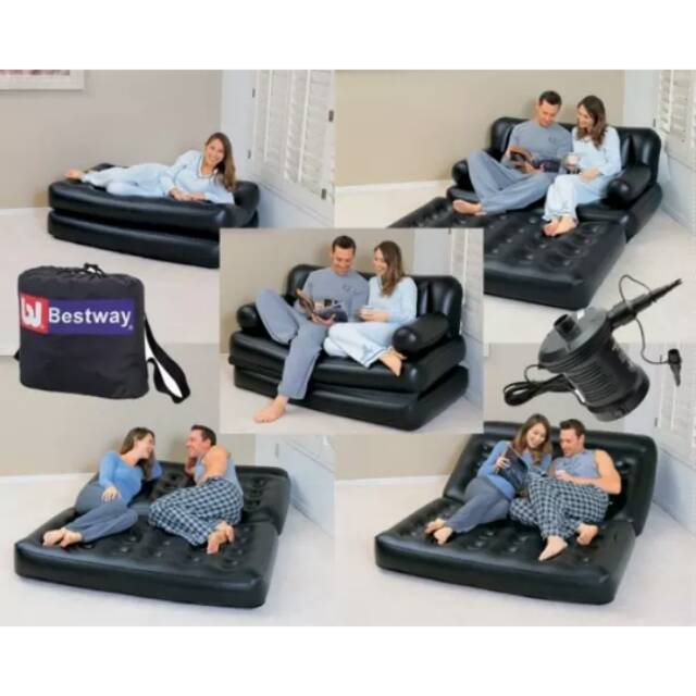 Airbed Sofa Angin 5 In 1 Sofa Bed Kasur Angin Kasur Lipat Pompa Listrik Bestway Kasur Intex Ready Shopee Indonesia