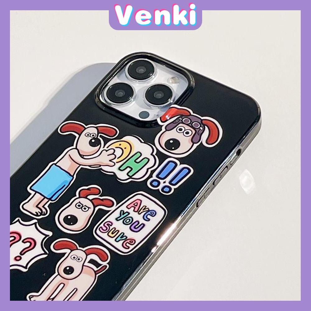 iPhone Case Silicone Soft Case Black Glossy Candy Case Shockproof Protection Camera Cartoon Cute Dog Compatible For iPhone 11 Pro Max 13 Pro Max 12 Pro Max 7Plus xr XS Max