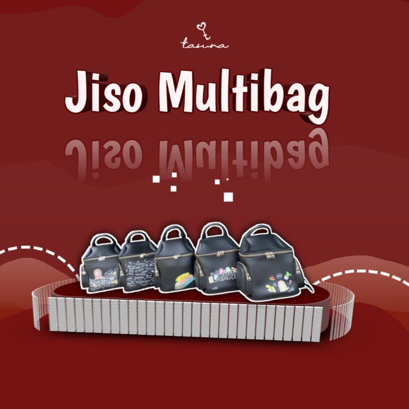 JISO MULTIBAG TAS UNA BAHAN KULIT SINTETIS TAS RANSEL SLINGBAG KARAKTER MUSLIMAH TAS JINJING RANSEL 