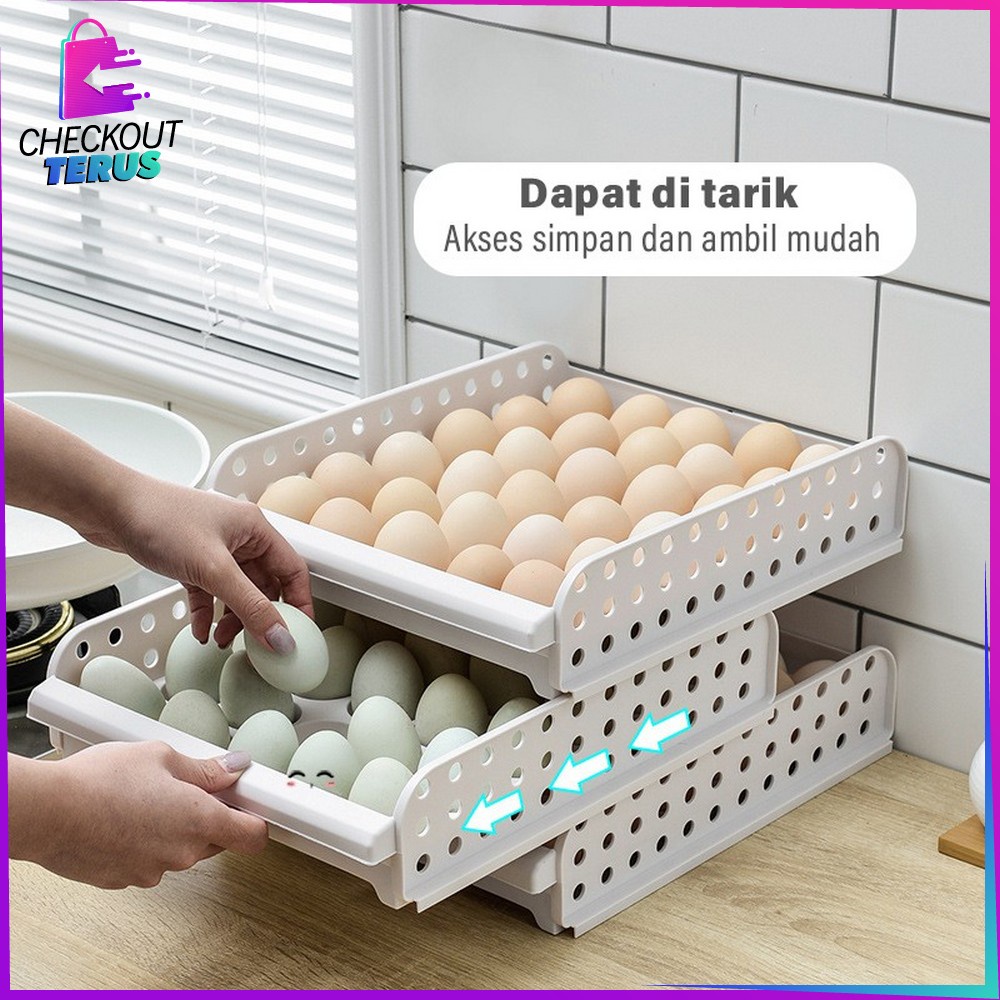 CT C201 Kotak Telur Tempat Penyimpanan Telor 30 Sekat Rak Telur Tempat Telur Egg Storage Box Organizer