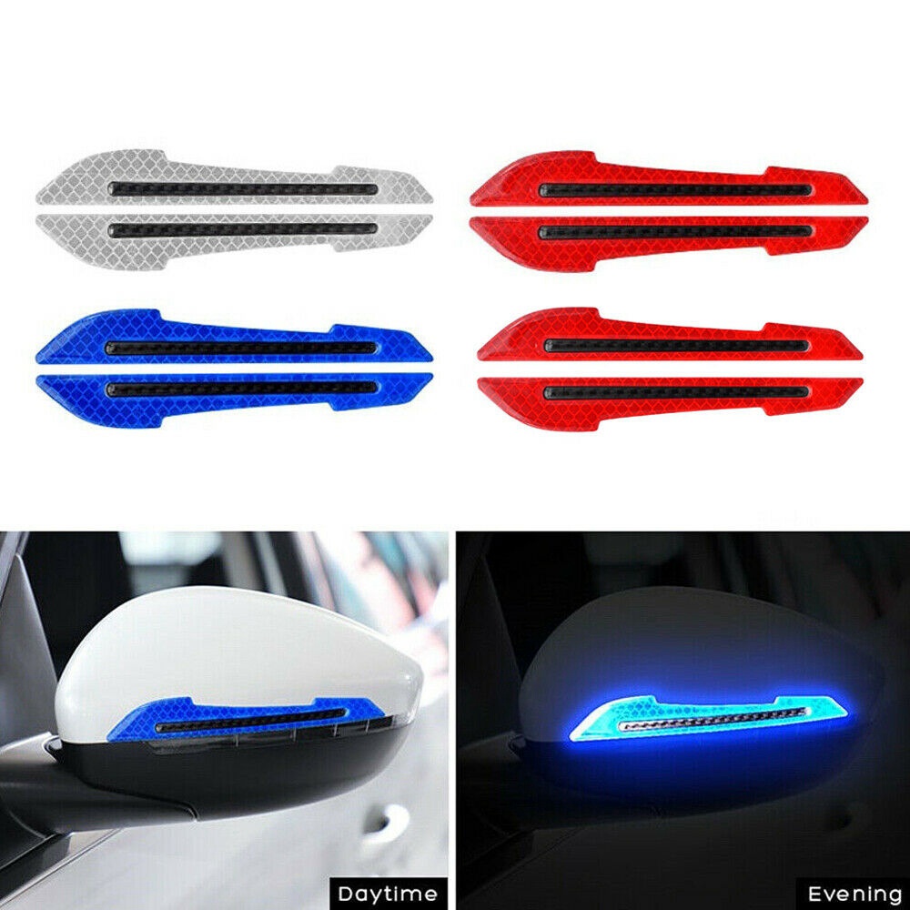 【COD Tangding】2 Pcs Sticker Reflektor Kaca Spion Samping Mobil Bahan Serat Karbon 5 Warna