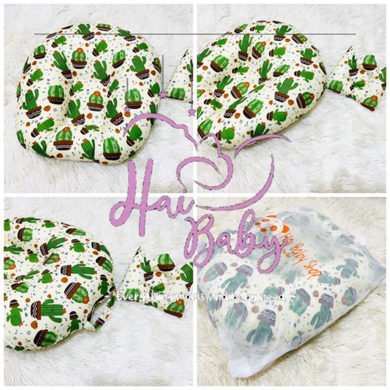 Sofa bayi / baby launger  FREE bantal mahkota bayi dan tas mika.-Kaktus hijau sofa
