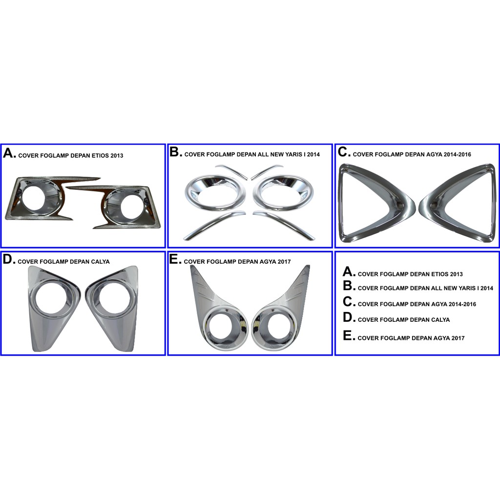 COVER FOGLAMP DEPAN ETIOS 2013 / ALL NEW YARIS I 2014-2018 / AGYA 2014-2016 / CALYA 2016-2018 / AGYA