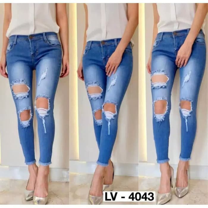 Dijual Celana Jeans Cewek Sobek Panjang Celana Levis Reppid Wanita Berkualitas