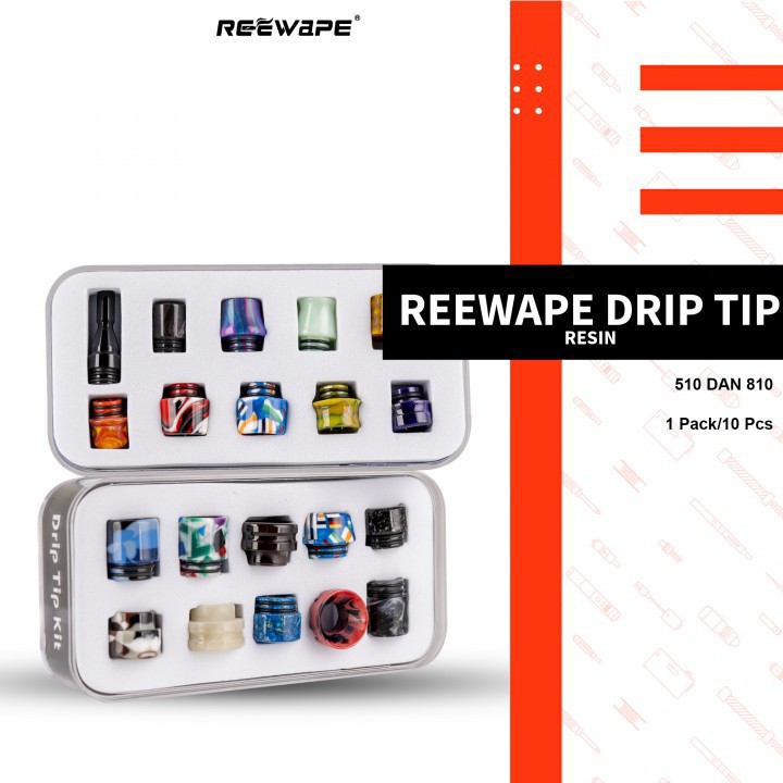 REEWAPE DRIP TIP KIT RESIN 510 810 AUTHENTIC