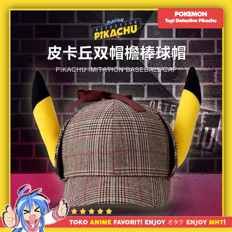 Topi Anime Pokemon Detective Pikachu Premium High Quality