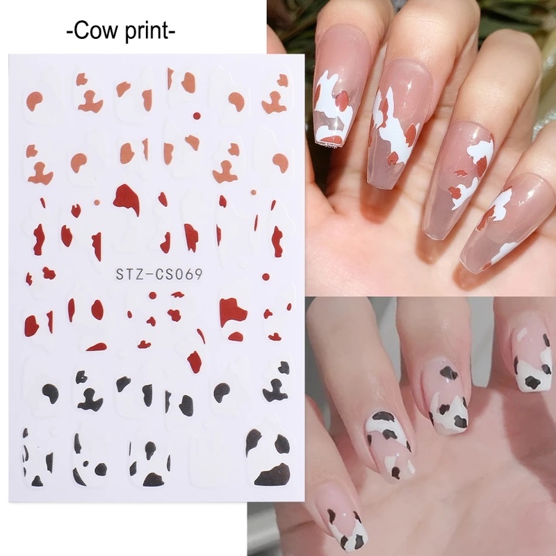 [Wavy Striped Cow Pattern Nail Foils] [3D Geometry Nails Stickers ] [Paper Nails Stickers] [DIY Manicure Accessories]