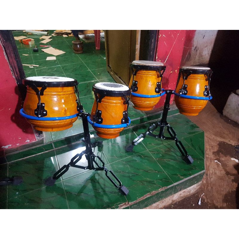 Kendang Ketipung Plus Kempul warna Natural Kayu Nangka