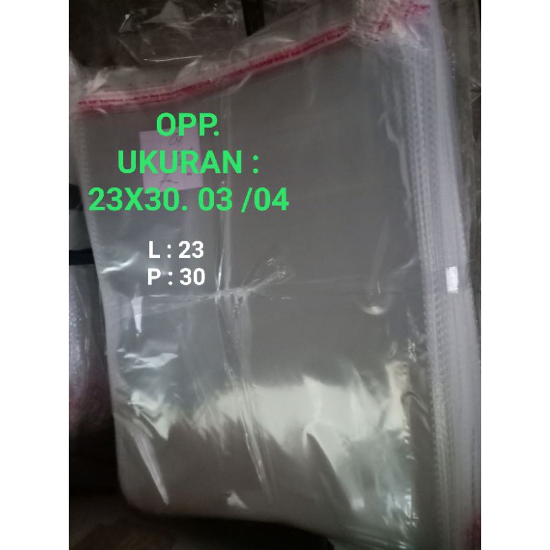 ( COD ) PLASTIK OPP UKURAN 23X30. 03/04 PON (500Lembar)