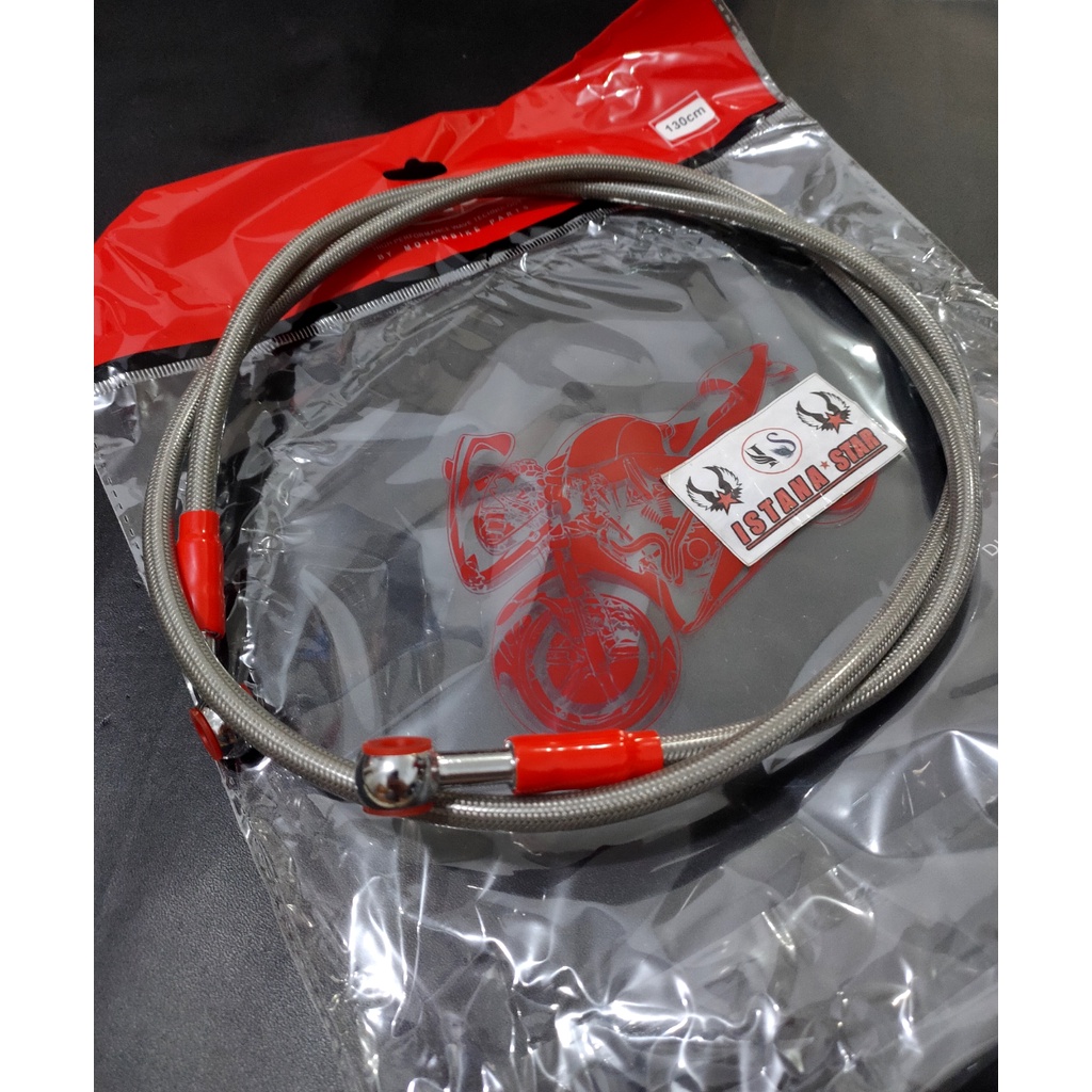 130CM Selang Rem Depan Variasi Panjang - SILVER