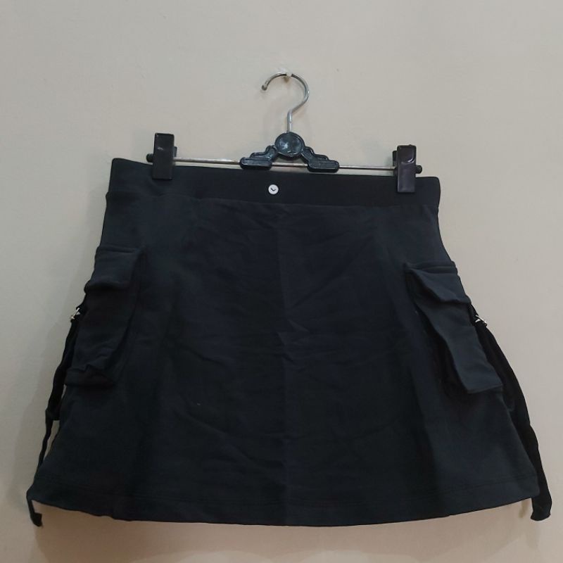 rok senam kantong samping ukuran M L XL XXL-Hitam