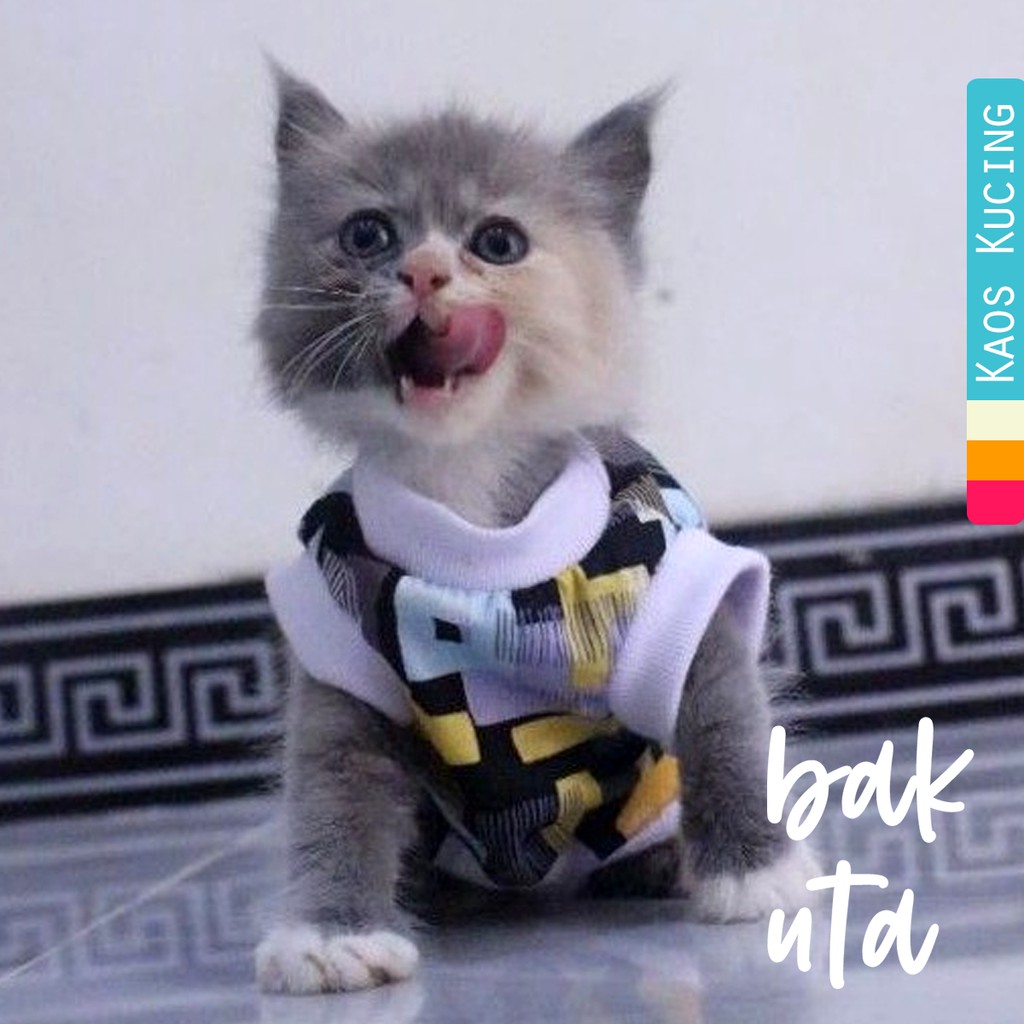 Kaos rumahan motif kotak-kotak #0182 lucu untuk kucing dan anjing / baju kucing murah size S-XL