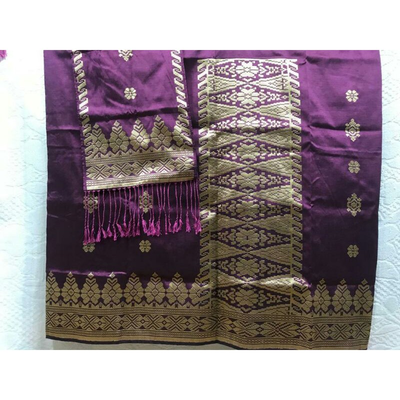 songket silungkang warna Ungu terong gold mewah