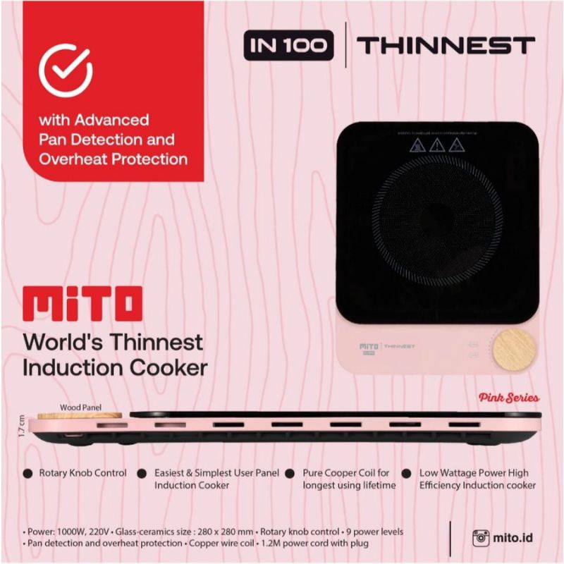 Mito Mitochiba Kompor induksi Induction Cooker SPEK IN-100 / IN100  GARANSI RESMI