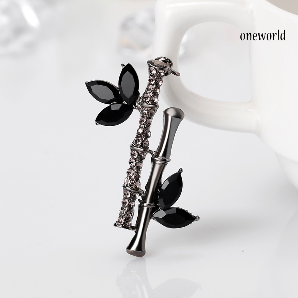 OW@ Badge Cute Rust-proof Silver Bamboo Jewelry Brooch for Lady