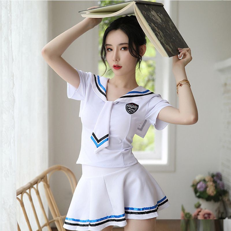 PREMIUM Kostum Lingerie Cosplay Uniform Set Sexy Japanese Student Sailor Uniform