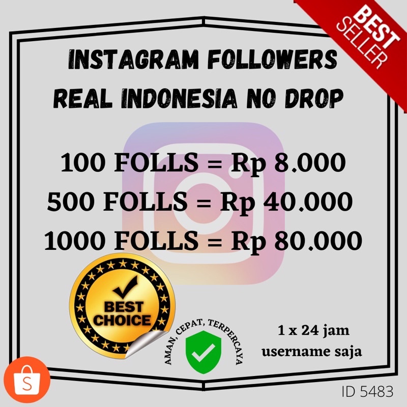 FOLLOWERS NO DROP INSTAGRAM 2021 | REAL AKTIF INDONESIA GARANSI | HIGH QUALITY & PREMIUM