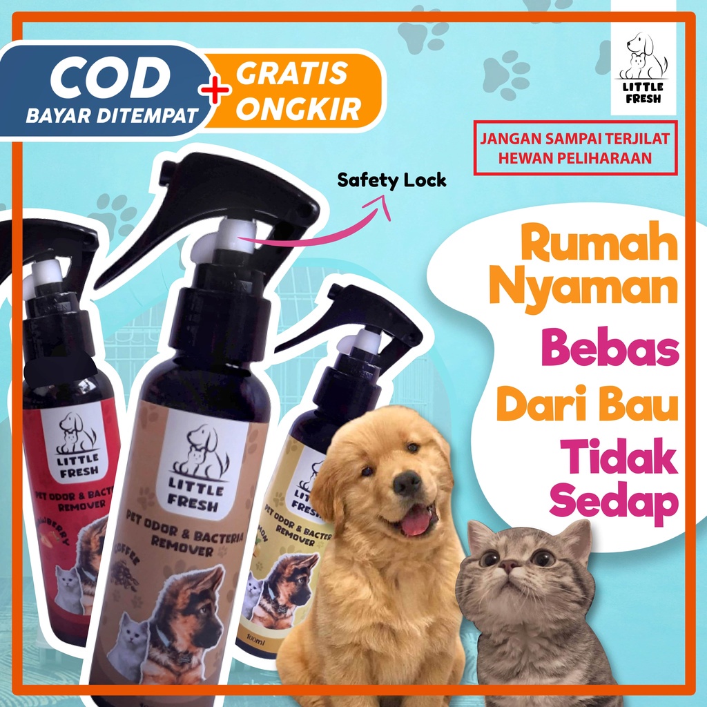 LITTLE FRESH PET EDITION / SPRAY PENGHARUS / PENGHILANG BAU KOTORAN / PUP KUCING ANJING HAMSTER DLL / TERBAIK / ADA BONUS !!