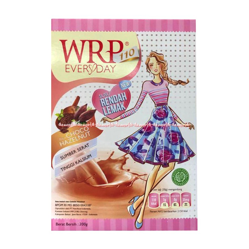 

WRP Everyday Choco Hazelnut 200gr Susu WRP Every Day Coklat Hazel nut Everydai Rasa Coklat Chocolate Milk W.R.P Susu Klasium Untuk Diet Pelangsing Badan Tidak Bikin Membuat Gemuk