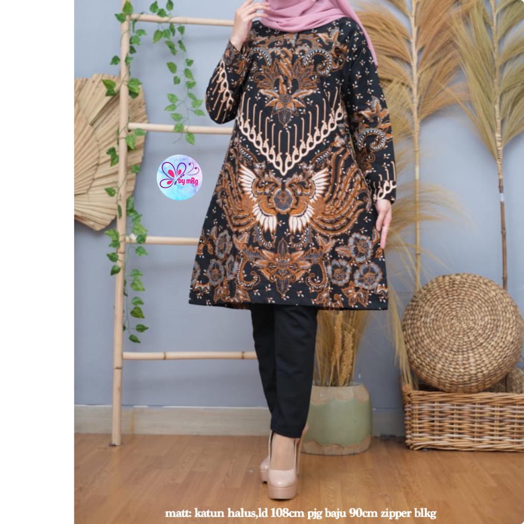 TUNIK BATIK,FASHION MUSLIM,BATIK TUNIK SOLO,ATASAN WANITA MUSLIM