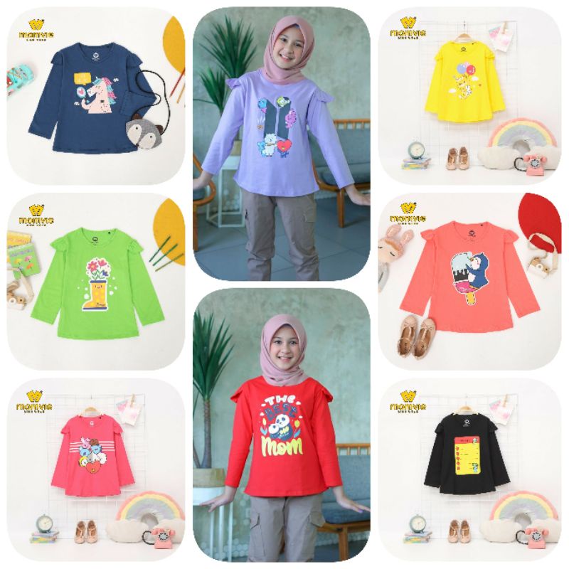 Momvie Dorothy Ruffle Longsleeve 4-8T / Kaos Anak Cewe Perempuan Lengan Panjang RUMAH MIKHA