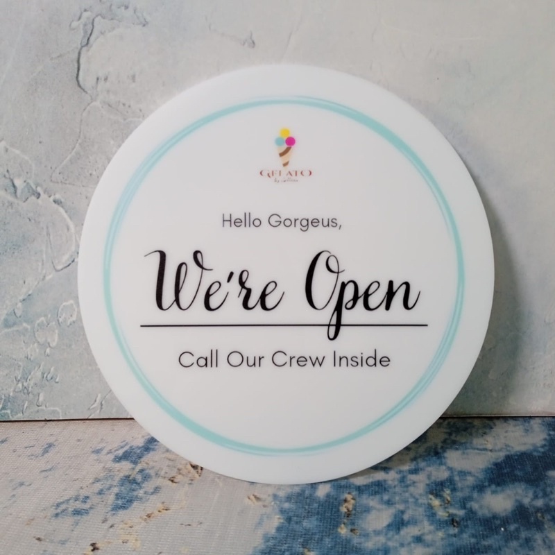 

UV Print Acrylic Logo Sign Board Papan Akrilik Ukuran Bulat D15cm | D20cm | D25cm