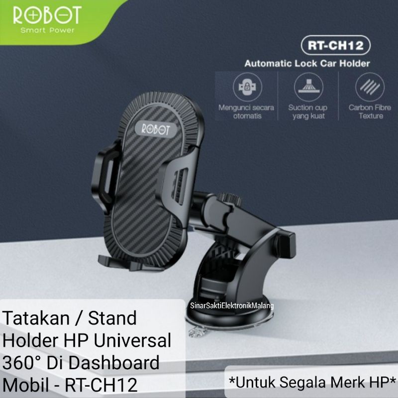 Robot Phone Holder HP Mobil Universal Tatakan Alas Tempat HP RT-CH12 Dashboard