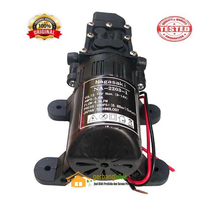 Pompa DC12 Volt 3A Dinamo Plus Adaptor 12 Volt