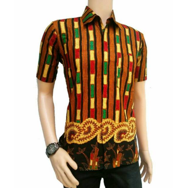 Kemeja batik lengan pendek.bang ijo