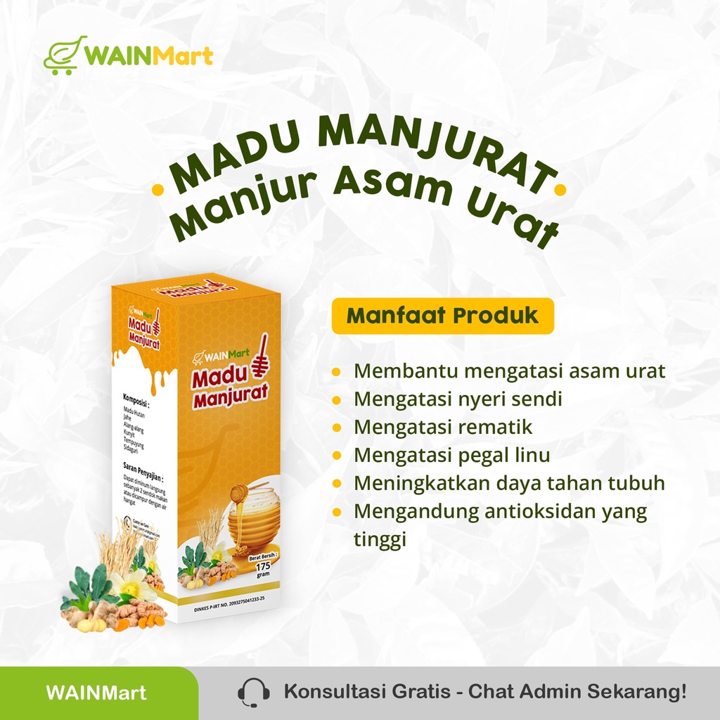 PAKET HEMAT OBAT ASAM URAT Teh Sirsak 2 + Madu Manjurat Free My Bottle