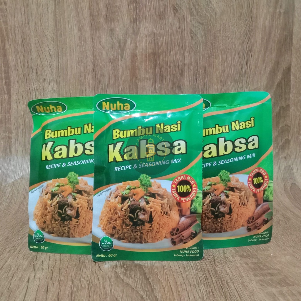 Bumbu Nasi KABSA Instant Bumbu Nasi Kabsa Sachet ORIGINAL 100% NON MSG &amp; PENGAWET 60gr - NUHA FOOD