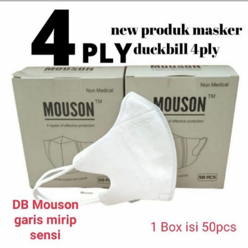 MOUSON Duckbill 4ply (50pcs) warna putih