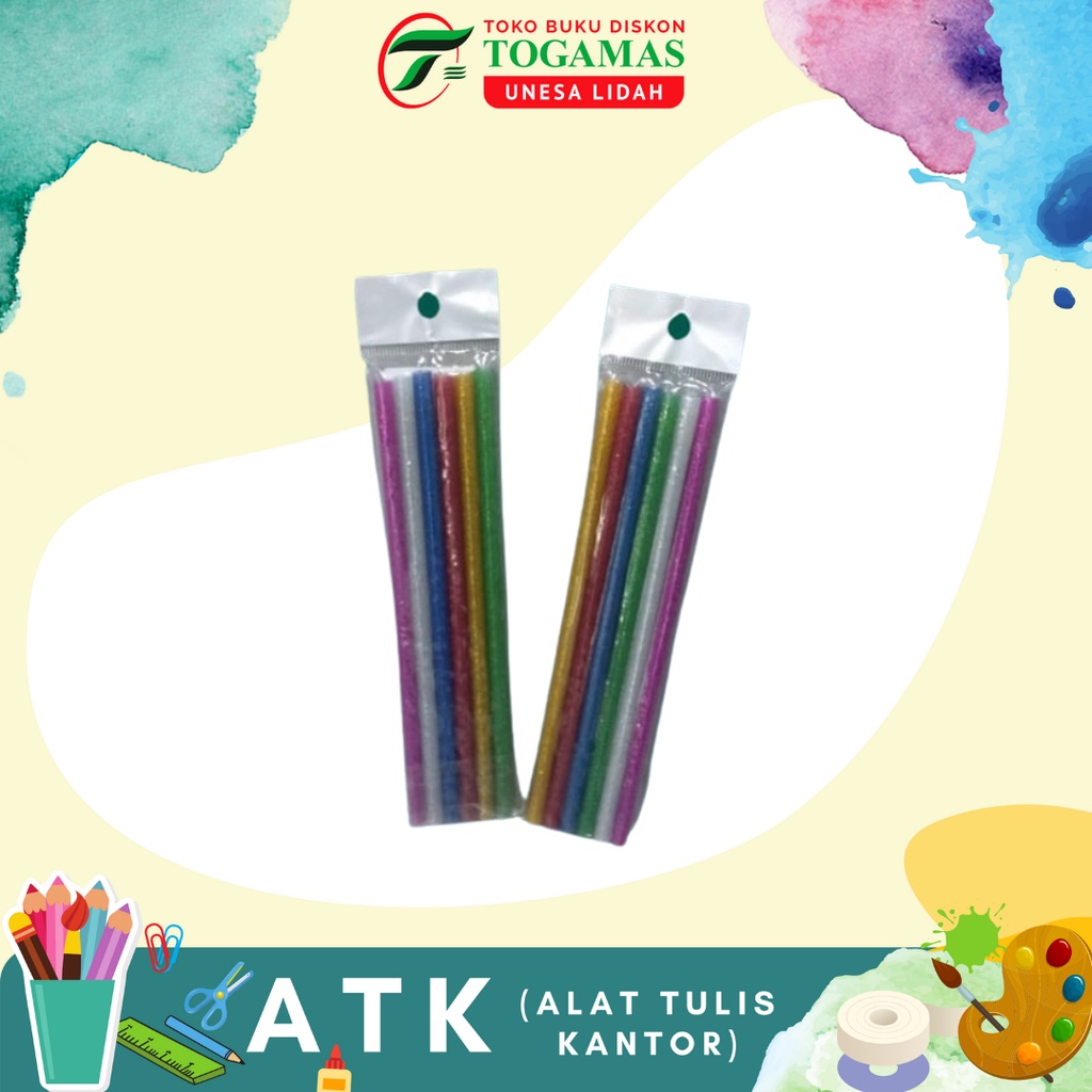 

REFILL LEM 0.5CM TEMBAK GLITTER WARNA SET-6 KECIL / READY STOCK