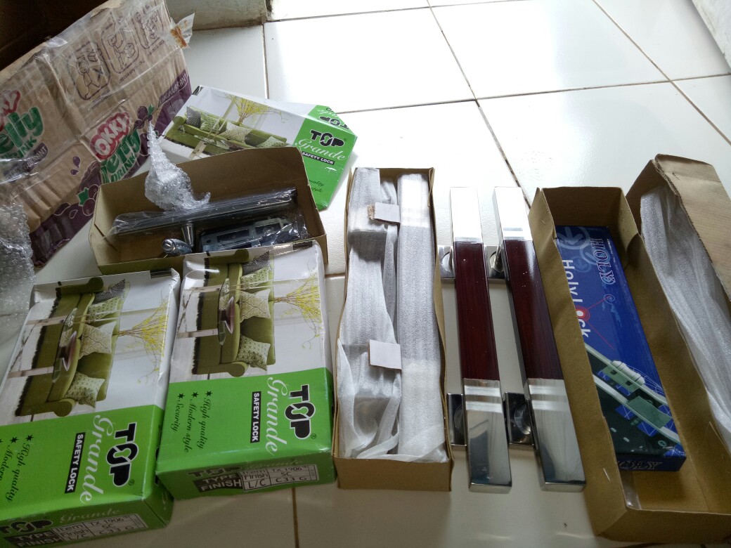 1set Kunci Pintu Tanggung Bulat Bintik Silver Top Grande Hijau Jadul Pegangan Pintu Handle Pintu