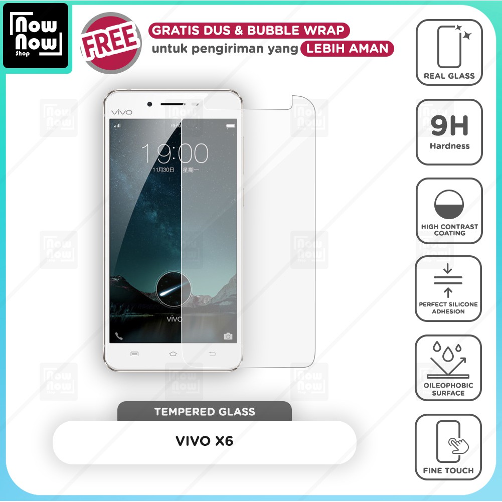 Tempered Glass Anti Gores Vivo X6 Screen Guard Protector 9H Kaca Temperglass