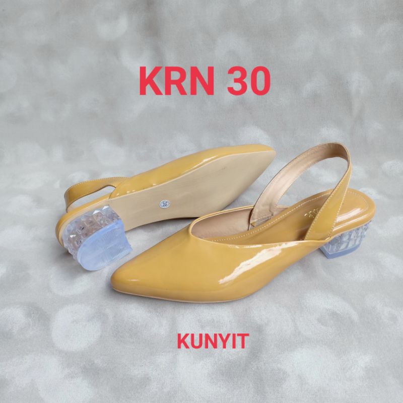 EMYE- Sepatu Heels Mules Glossy KRN 30 / Sepatu Heels Wanita / Sepatu Hak Kaca / Sepatu Wanita