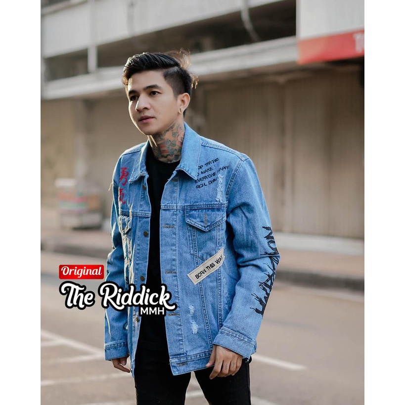 TURUN HARGA ! Jaket Jeans Pria Original Rocafela Grafity Jaket Jeans Pria Jaket Jeans Denim Pria Rocafela Terbaru