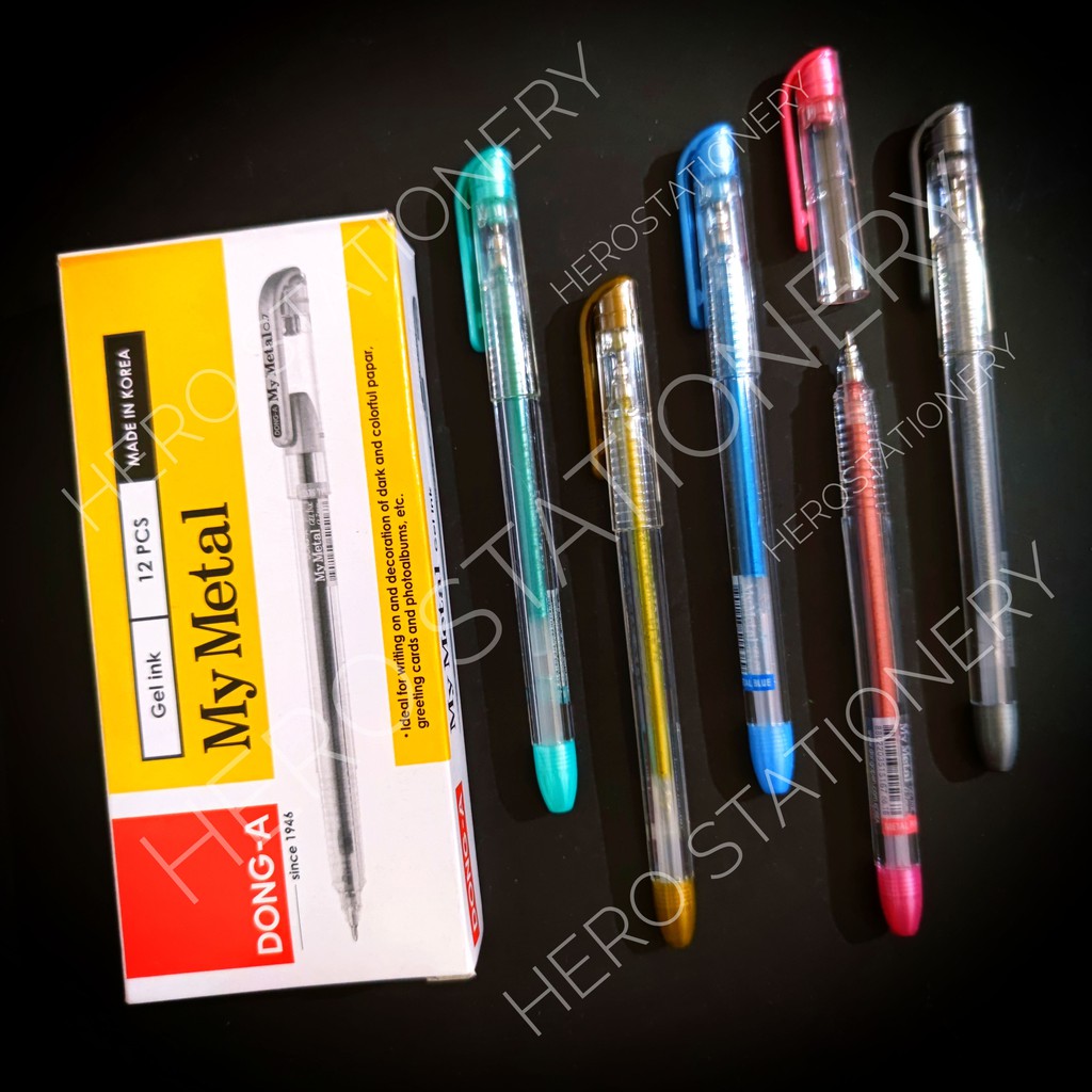 

SATUAN Dong-A pena gel pen my metal 0.7 mm warna metalik