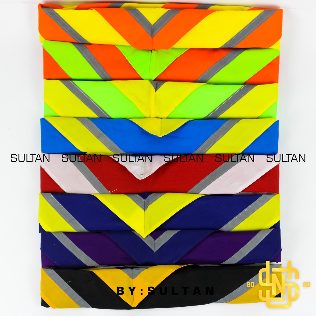 SCARF SCOUT Syal Pramuka Warna lis Warna Bercahaya Menyala Anti Luntur Oren Kuning Hijau Stabilo Biru Merah Putih Hitam Putih