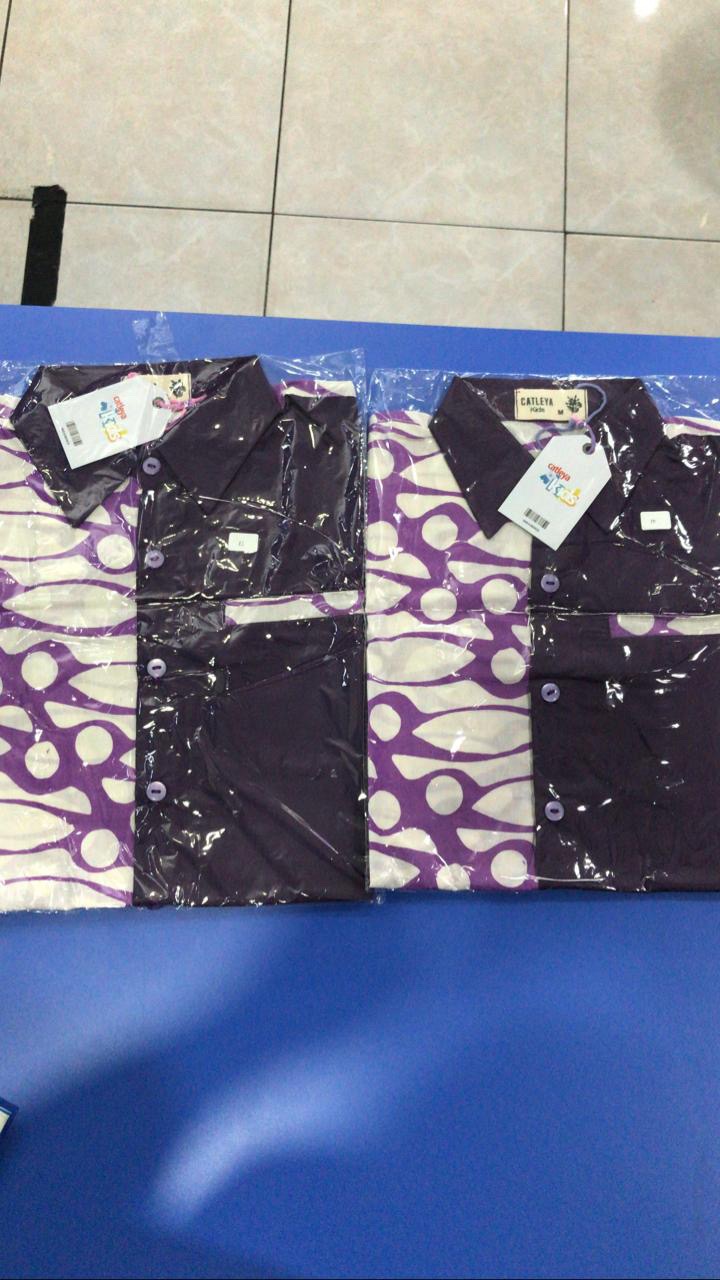 Baju Kemeja Batik Anak Cowok Lengan Pendek Ungu