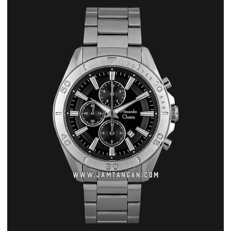 Alexandre Christie AC 6525 MC BSSBA Men Black Dial Stainless Steel Strap