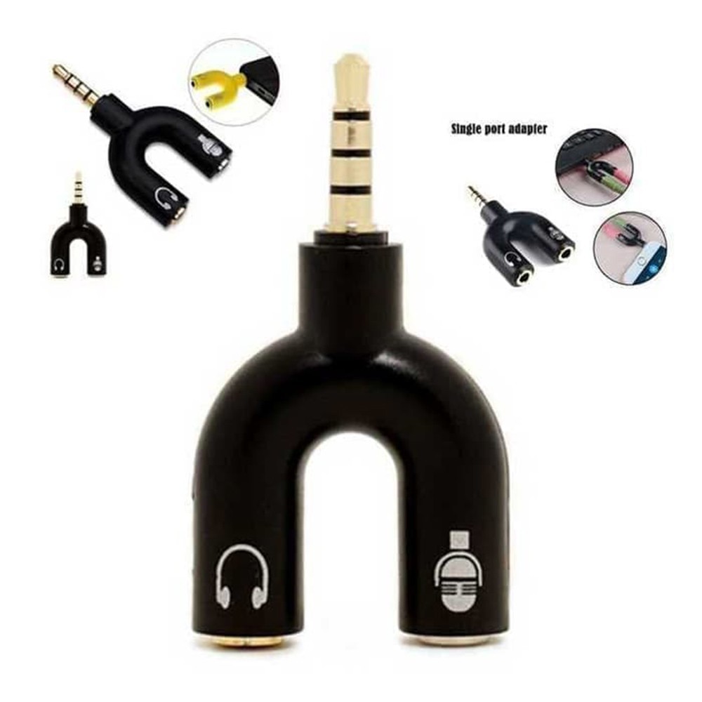 Jack 3.5mm Audio Microphone Splitter Dual Female Adapter Converter Mic