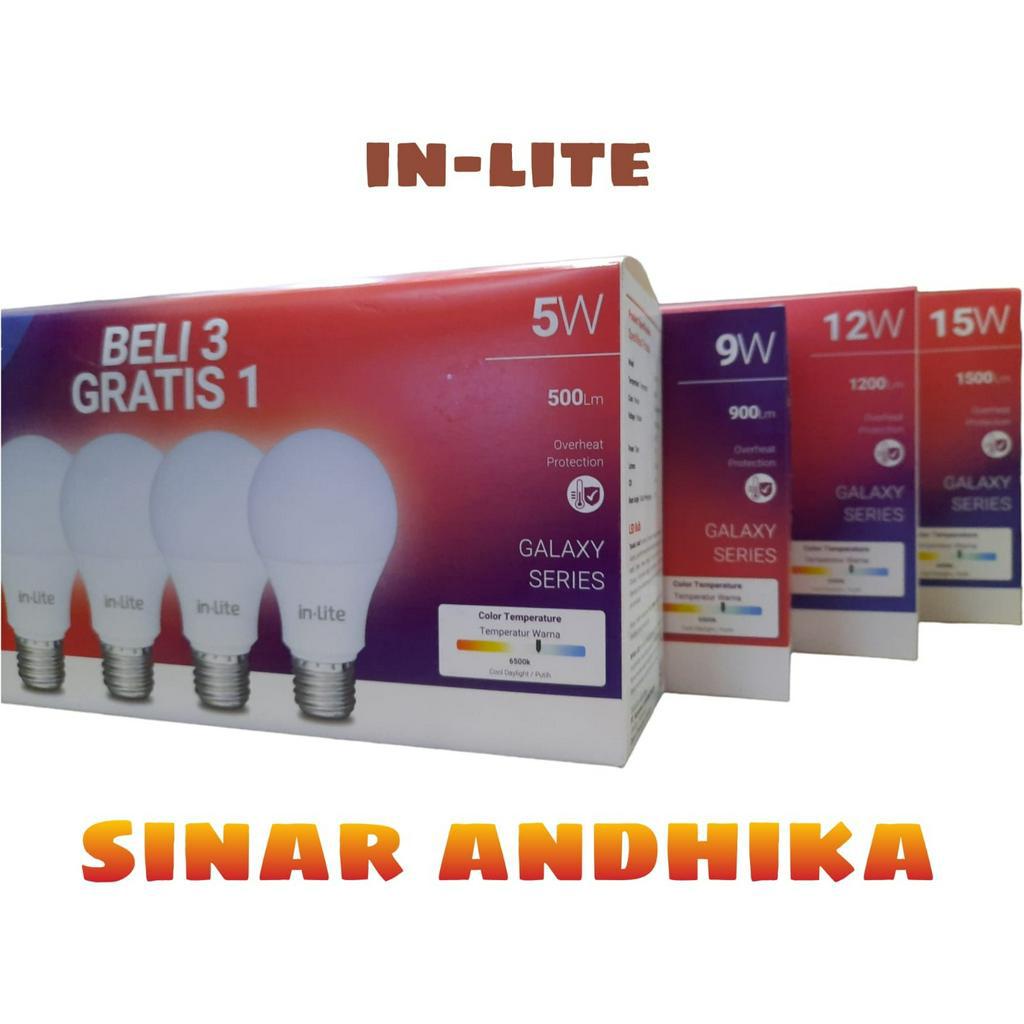 LAMPU LED BULB PACK ISI 4 PCS 5 WATT IN-LITE INB007