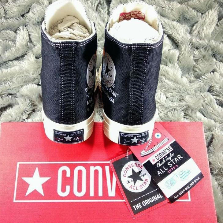 Sepatu Converse 70s High Black X Off-White Grade A
