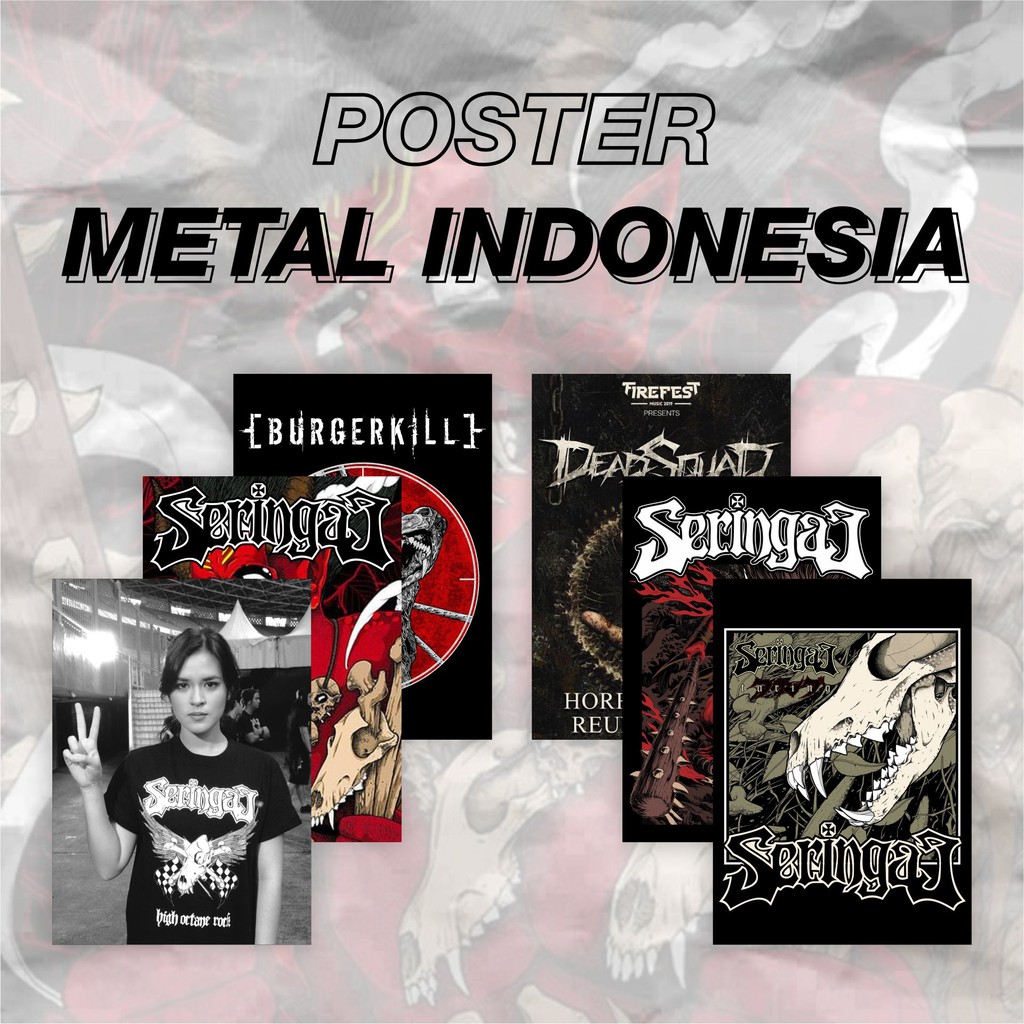 [Minimal Order 8pcs] Poster Dinding Band Metal Indonesia, Seringai, Burgkerkill, Deadsquad