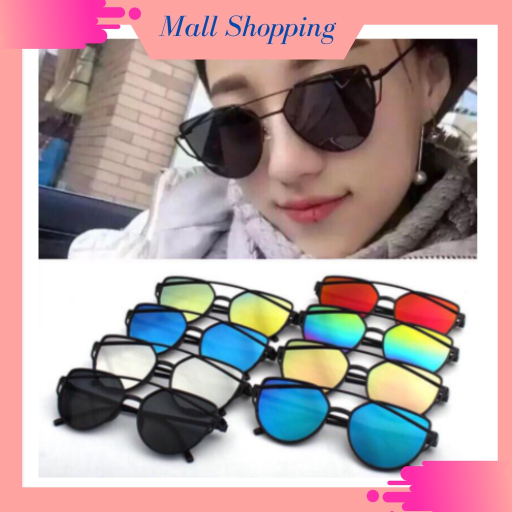 (COD) Kacamata Fashion Pria Wanita Glassess Mata Kucing Kacamata Hitam Modis MALLSHOPPING