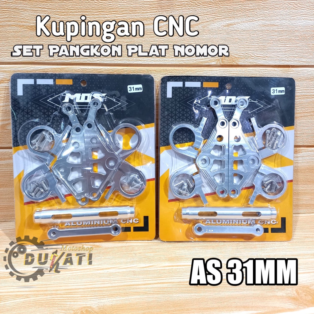 kupingan lampu CNC AS 31 33 set dudukan plat nomor pangkon nomer pnp motor cb gl megapro Tiger verza Rx King