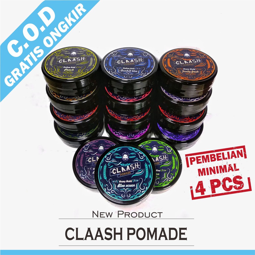 CLAASH POMADE OILBASED TERMURAH / GROSIR TERMURAH / FREE SISIR DAN STIKER !!