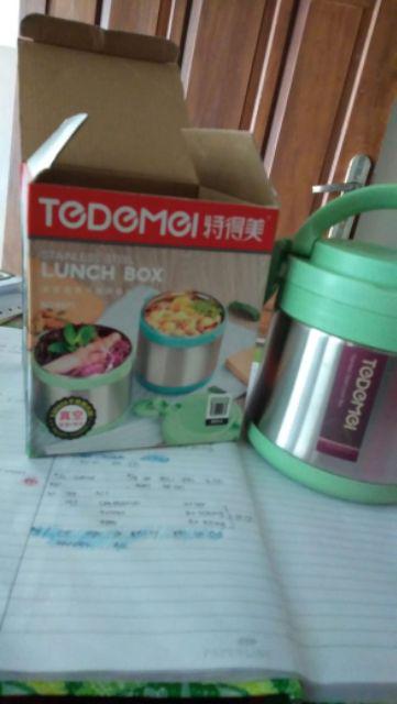 Food Jar Tedemei 6571 Lunchbox Kotak Makan Tedemei Stainless Bulat
